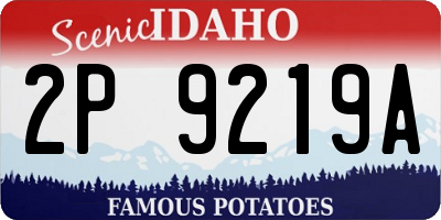 ID license plate 2P9219A