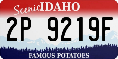 ID license plate 2P9219F