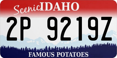 ID license plate 2P9219Z