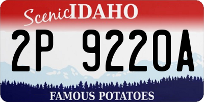 ID license plate 2P9220A