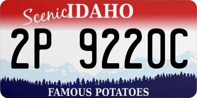 ID license plate 2P9220C