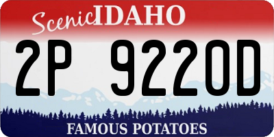 ID license plate 2P9220D