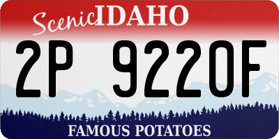 ID license plate 2P9220F
