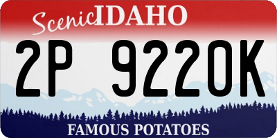 ID license plate 2P9220K