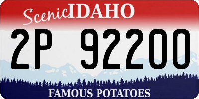 ID license plate 2P9220O