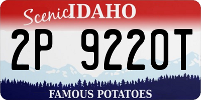 ID license plate 2P9220T