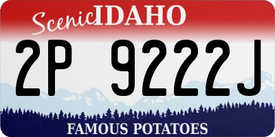 ID license plate 2P9222J