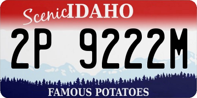 ID license plate 2P9222M