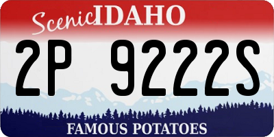 ID license plate 2P9222S