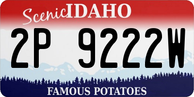 ID license plate 2P9222W
