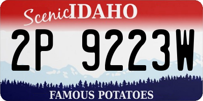 ID license plate 2P9223W