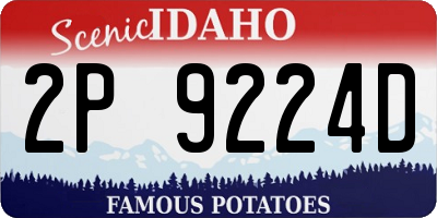 ID license plate 2P9224D