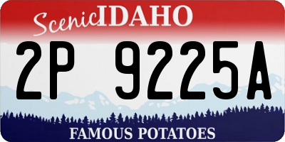 ID license plate 2P9225A