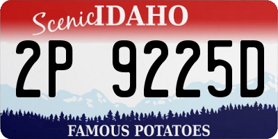 ID license plate 2P9225D