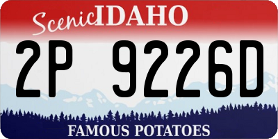 ID license plate 2P9226D