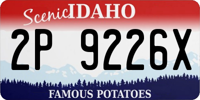 ID license plate 2P9226X