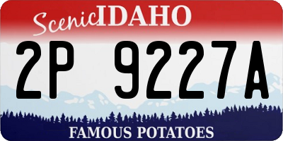 ID license plate 2P9227A