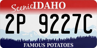 ID license plate 2P9227C