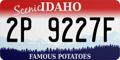 ID license plate 2P9227F