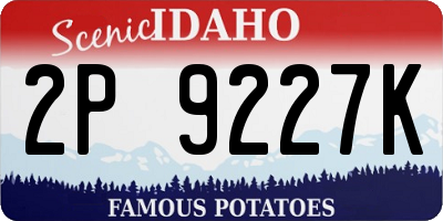 ID license plate 2P9227K