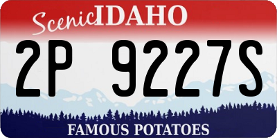 ID license plate 2P9227S