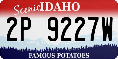 ID license plate 2P9227W