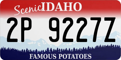 ID license plate 2P9227Z