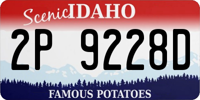 ID license plate 2P9228D