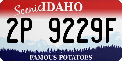 ID license plate 2P9229F