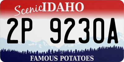 ID license plate 2P9230A