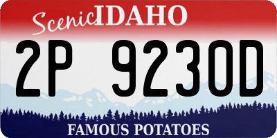 ID license plate 2P9230D