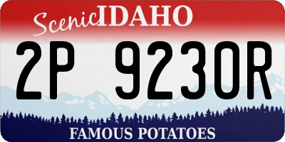 ID license plate 2P9230R