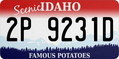 ID license plate 2P9231D