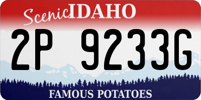 ID license plate 2P9233G