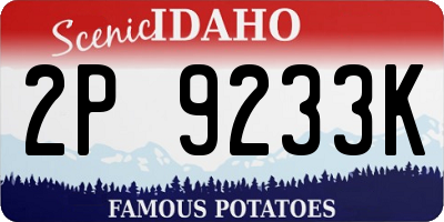 ID license plate 2P9233K
