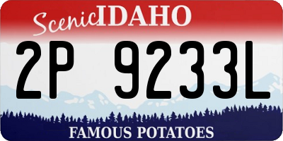 ID license plate 2P9233L