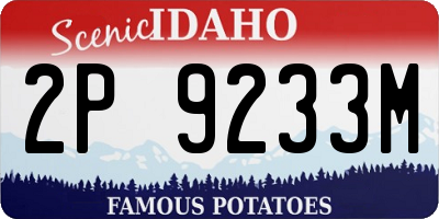 ID license plate 2P9233M