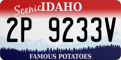 ID license plate 2P9233V