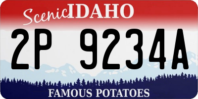 ID license plate 2P9234A