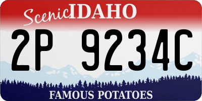 ID license plate 2P9234C