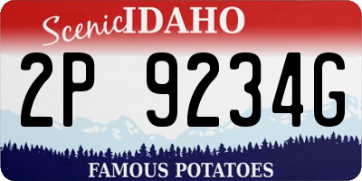 ID license plate 2P9234G