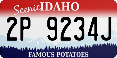ID license plate 2P9234J