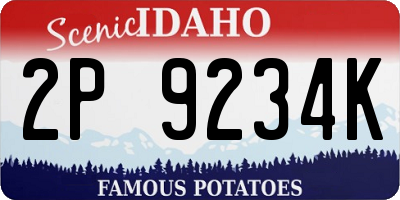 ID license plate 2P9234K
