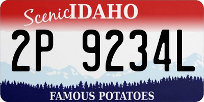 ID license plate 2P9234L