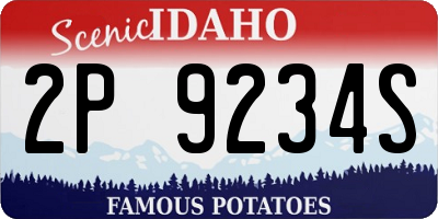 ID license plate 2P9234S