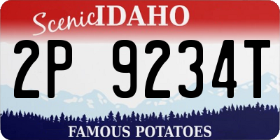 ID license plate 2P9234T