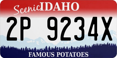ID license plate 2P9234X