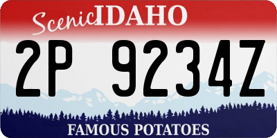 ID license plate 2P9234Z