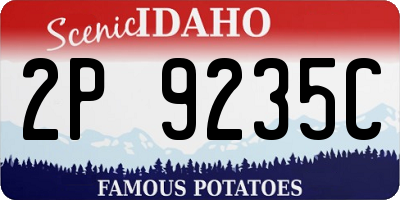 ID license plate 2P9235C