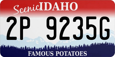 ID license plate 2P9235G